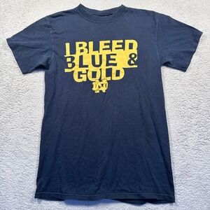 Champion Notre Dame Fighting Irish I Bleed Blue‎ & Gold T-Shirt Mens S